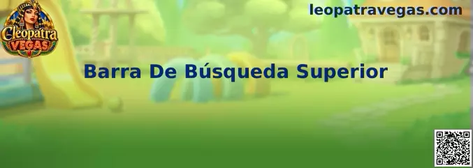 Ejemplo visual de la Barra De Búsqueda Superior de Cleopatra Vegas para localizar juegos