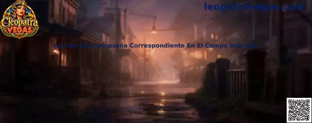 Guía de Cleopatra Vegas para escribir la contraseña correspondiente en el campo indicado